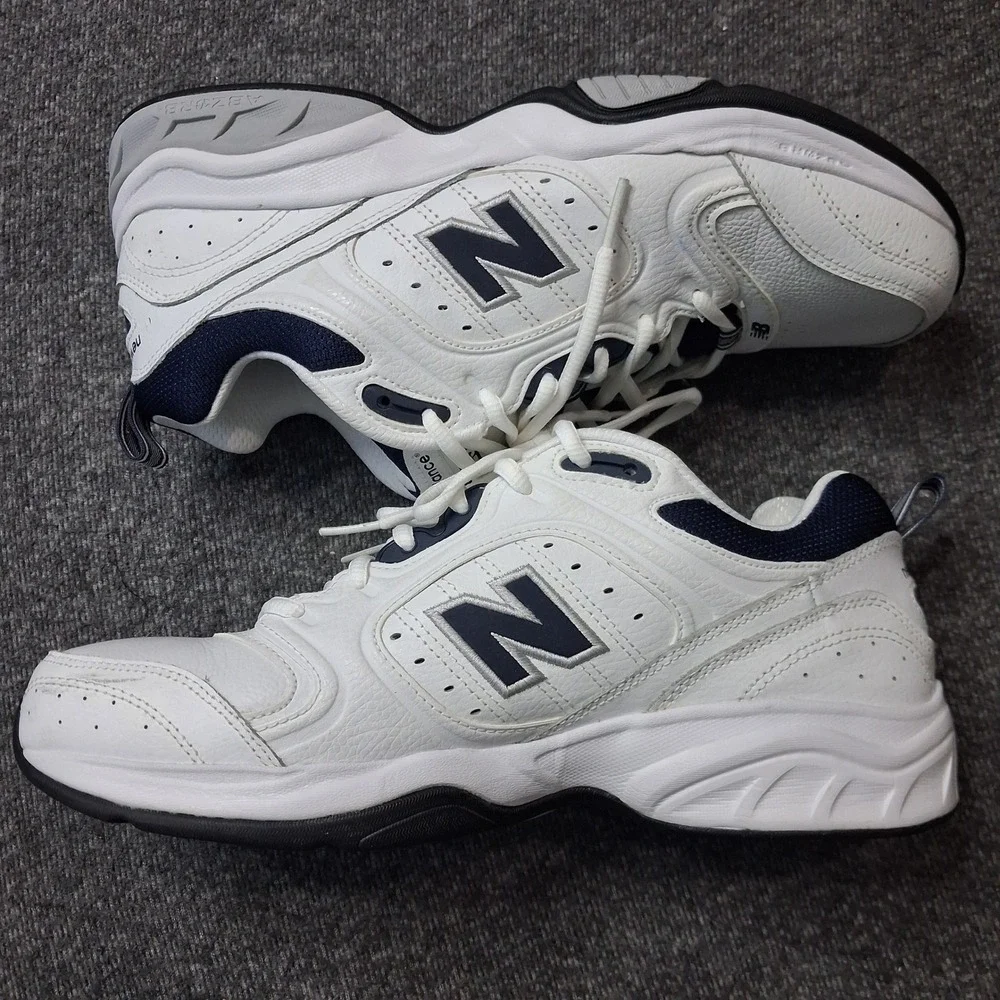 New Balance 623 Training Shoes Mens 9 White Navy Leather Dad Sneakers MX623WN